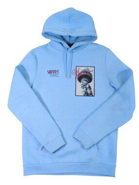 Supply & Demand NYC Light Blue Graphic Hoodie Pullover Size M